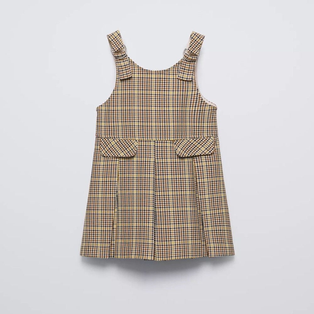 Zara Kids Checkered Plaid Pinafore Dress